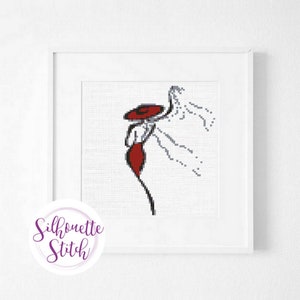 Woman silhouette Cross Stitch Pattern - Counted Cross Stitch Pattern - Hand Embroidery - Modern Pattern  - PDF File