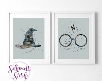 Magic symbols Cross Stitch Pattern - Kids room decor Cross Stitch Pattern - Watercolor Cross Stitch Pattern