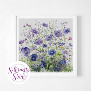 Wildflowers watercolor - Cross Stitch Pattern - Counted Cross Stitch Pattern - Modern Pattern - Digital PDF File - PDF Instant Download