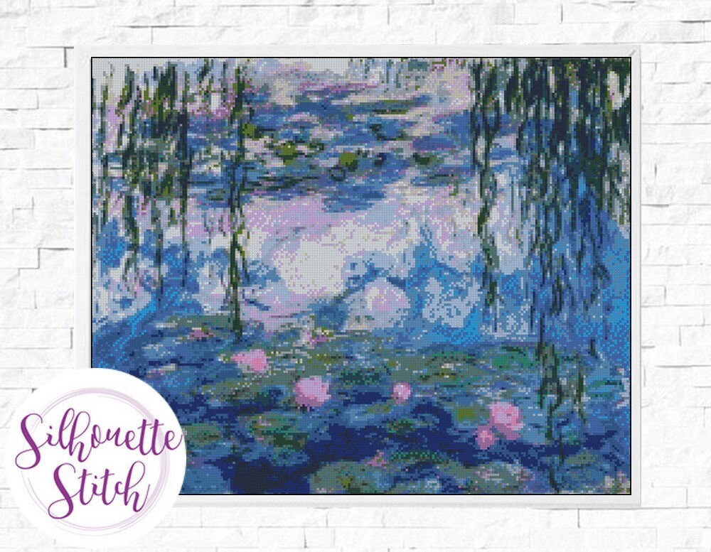 Vintage Art C.monet Water Lilies - Vintage Art Cross Stitch