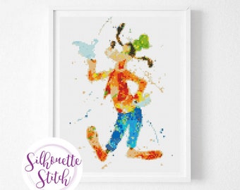 Goofy Dog Cross Stitch Pattern - Nursery  decor Cross Stitch Pattern - Watercolor Cross Stitch Pattern - Counted Cross Stitch Pattern