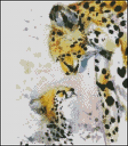Cheetah Mom Baby Family Cross Stitch Pattern - Counted Cross Stitch ...