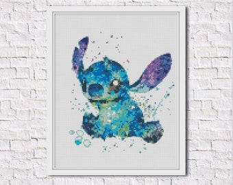 Lilo Stitch Cross Stitch Pattern - Nursery  decor Cross Stitch Pattern - Watercolor Cross Stitch Pattern - Counted Cross Stitch Pattern