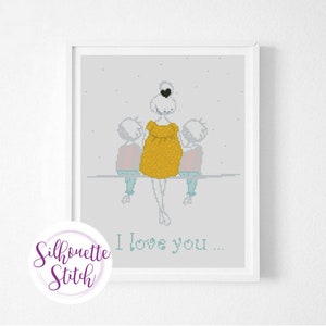 Twin boys Mom I love you Cross Stitch Pattern - Mom sons Cross Stitch Pattern - Counted Cross Stitch Pattern - PDF Instant Download