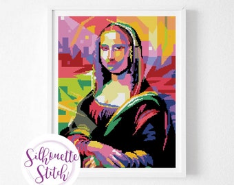 Mona Lisa Cross Stitch Pattern - Leonardo da Vinci -Counted Cross Stitch Pattern - Hand Embroidery - Modern Pattern  - PDF File