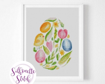 Spring egg - Happy Easter Cross Stitch Pattern - Easter egg pattern - Modern Cross Stitch Pattern