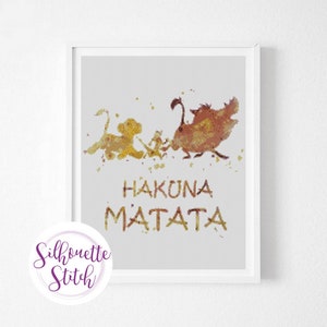 Hakuna Matata Kreuzstichmuster - Kinderzimmer Kreuzstichmuster - Aquarell Kreuzstichmuster - Kreuzstichmuster