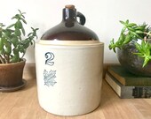 Near Mint Cond. Western Stoneware Company 2 Gallon Jug Salt Glaze Monmouth Pottery Blue Maple Leaf Logo Moonshine Shoulder Jug Original Cork