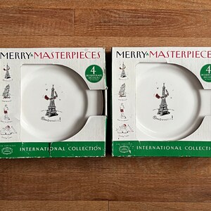 MINT COND 1 Set/4 'merry Masterpieces' International Collection 24K Rim ...