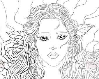 Prinzessin Malseite, Malseite zum Ausdrucken, Sofortiger digitaler Download, Malseite für Kinder und Erwachsene, Malseite für Kinder