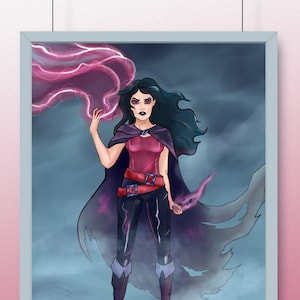 Superwoman poster, woman super hero poster, comic style art, comic print, superhero print, superhero decor, girls room print, comic art svg