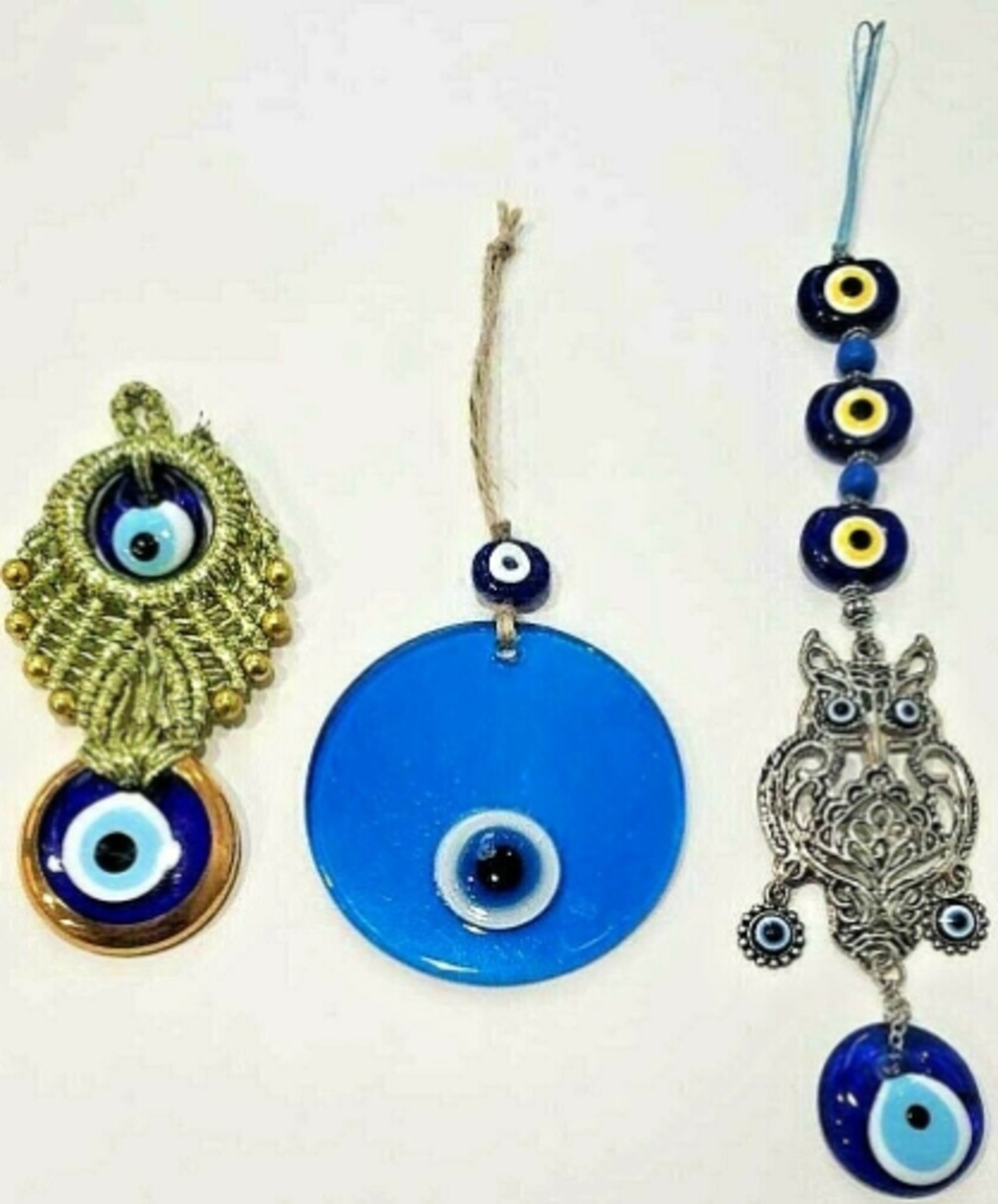 5 “ inch Nazar EvilEye Golden Color Rounded Large WallHanging BadLuck Protection 