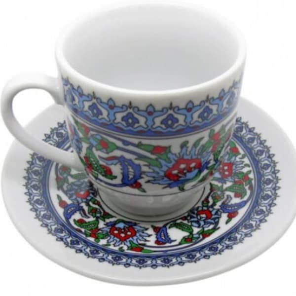 Turkish Coffee Cups and Saucer (1Set) (2 Piece-cup and saucer) Ottoman designed