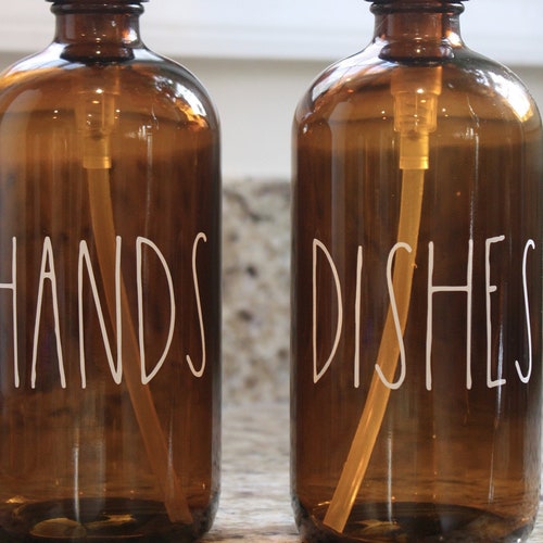 Rae Dunn Inspired Dishes and Hands Soap Dispenser Set Soap Etsy