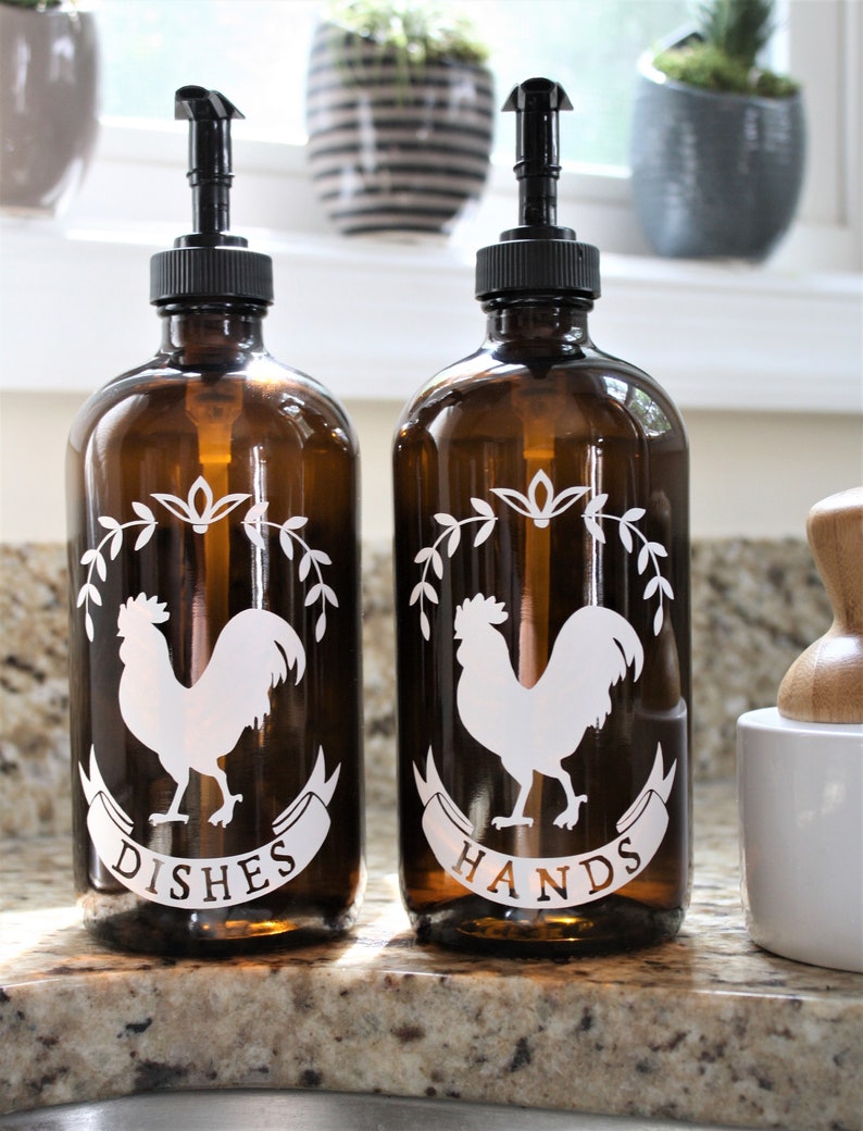 Farmhouse Soap Dispenser Dishes & Hands Duo Soap Dispenser Etsy
