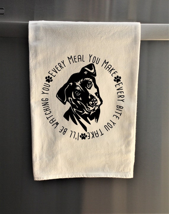 Don't Worry The Dog Will Get It Dog Lover Gift Housewarming Kitchen Towel Dish Towel Funny Towel Dog Towel Kitchen Towels