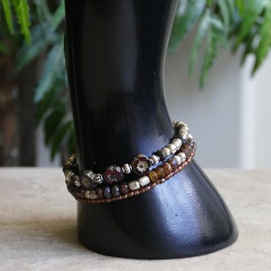 Crystal bracelet| Red and Silver | Layering Bracelet | Statement Bracelet | Boho Jewelry