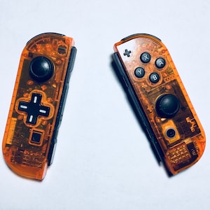 Nintendo Switch Custom Clear Transparent Fire Orange Joy-con ...