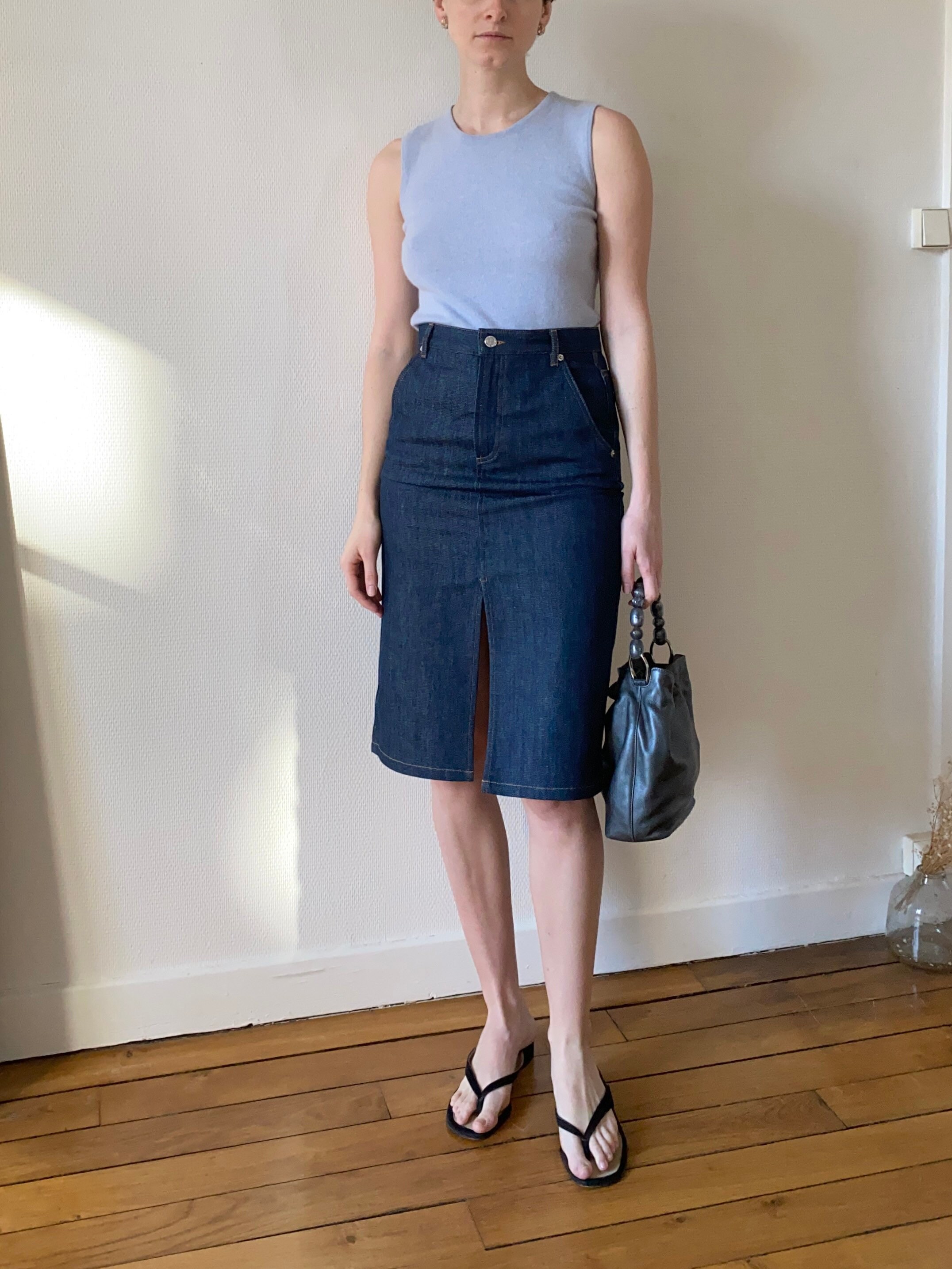 APC X Vanessa Seward Denim Midi Skirt Xs - Etsy