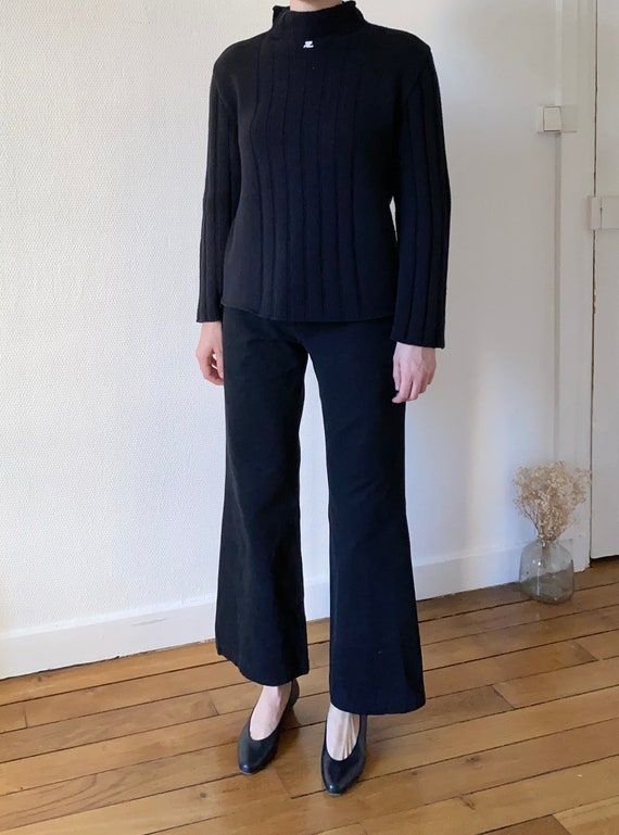 APC black cotton flare pants medium