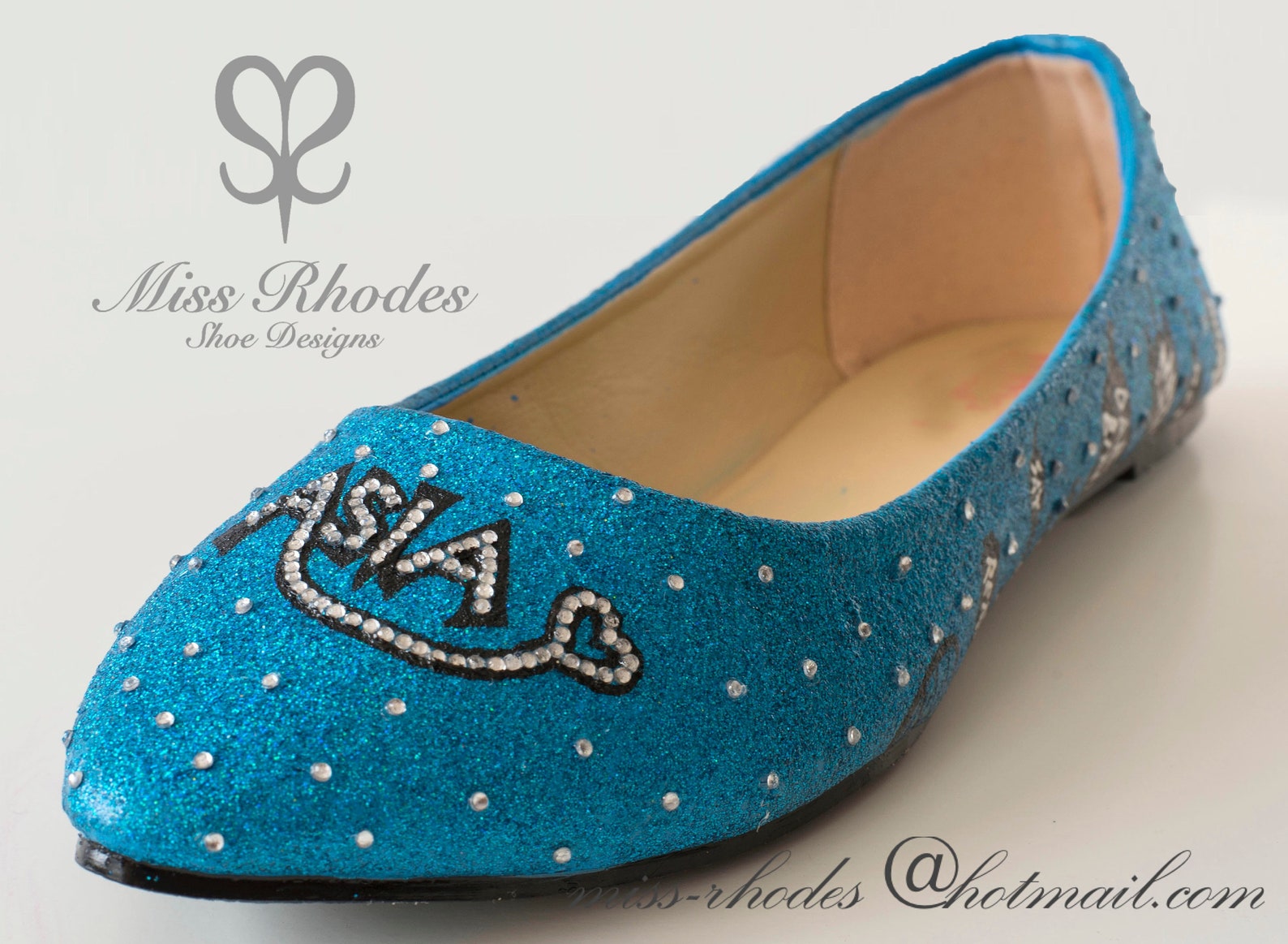 girls custom made hand painted bespoke birthday shoes ballet pumps blue glitter crystal stars london skyline graffiti london tow