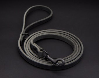 BEST SELLER | Black Leather Leash | Handmade in the USA | 4ft, 5ft or 6ft