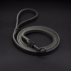 BEST SELLER | Black Leather Leash | Handmade in the USA | 4ft, 5ft or 6ft