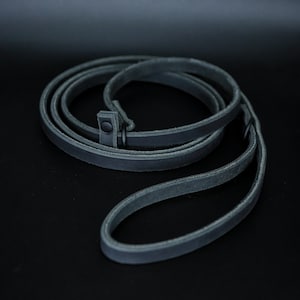 Black Latigo Leather Slip Leash: 1/2&quot; Dog Lead