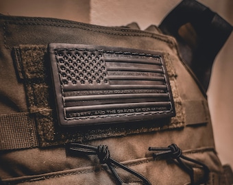 American Flag Patch: Tecumseh Quote, Handmade in USA (4.35” x 2.5”)