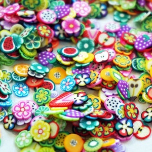 Fimo Fruit Beads - 10mm Mixed Fruit Fimo or Polymer Clay Beads - 50 pc –  Delish Beads