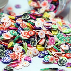 ASSORTIMENT DE FLEURS FIMO Pour Artisanat 3D Nail Art Fleurs Charmes Pour Ongles Slime Charmes Petites Fleurs Fimo Tranches Ongles Conseils Décor Cadeau Pour Les Femmes