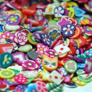 1200 Mixed Fimo Slices: Gift Box, Slime Charms, Nail Art