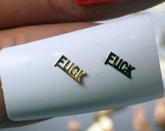 25 Gold Bitch Nail Charms, 3D Nail Art