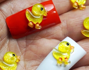 Yellow Duck Cabochons: Resin Miniatures, Slime Charms (10pc)
