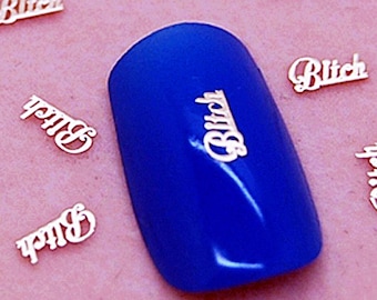Gold Bitch Nail Charms, 3D Nail Art (25 Pcs)