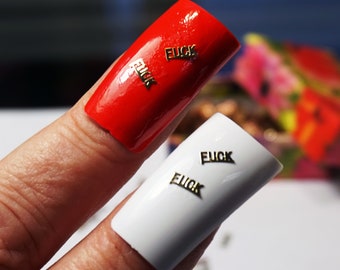 Bitch Nail Charms - 25 Gold Metal 3D Nail Art, Funny Gift
