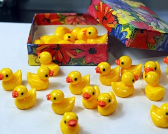 Yellow Duck Cabochons: Resin Miniatures, Slime Charms in Gift Box