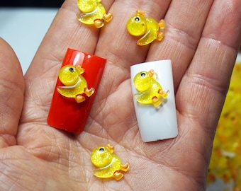 DIY Mini DUCKS Flatback CABOCHONS, Slime Charms, Nail Charms, Dollhouse Miniatures, Decoden Baby Ducks In Gift Box, Small Gift Idea For Kids