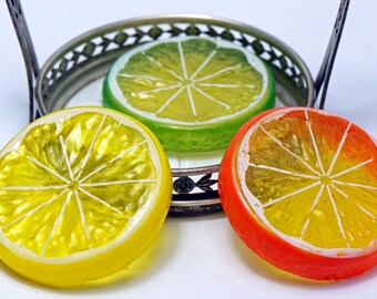 Resin Citrus Slice Charms, DIY Craft Cabochons