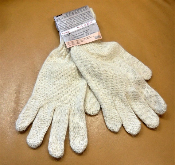 Alpaca Camel Wool Knit Gloves, Therapeutic Warming, USSR Made