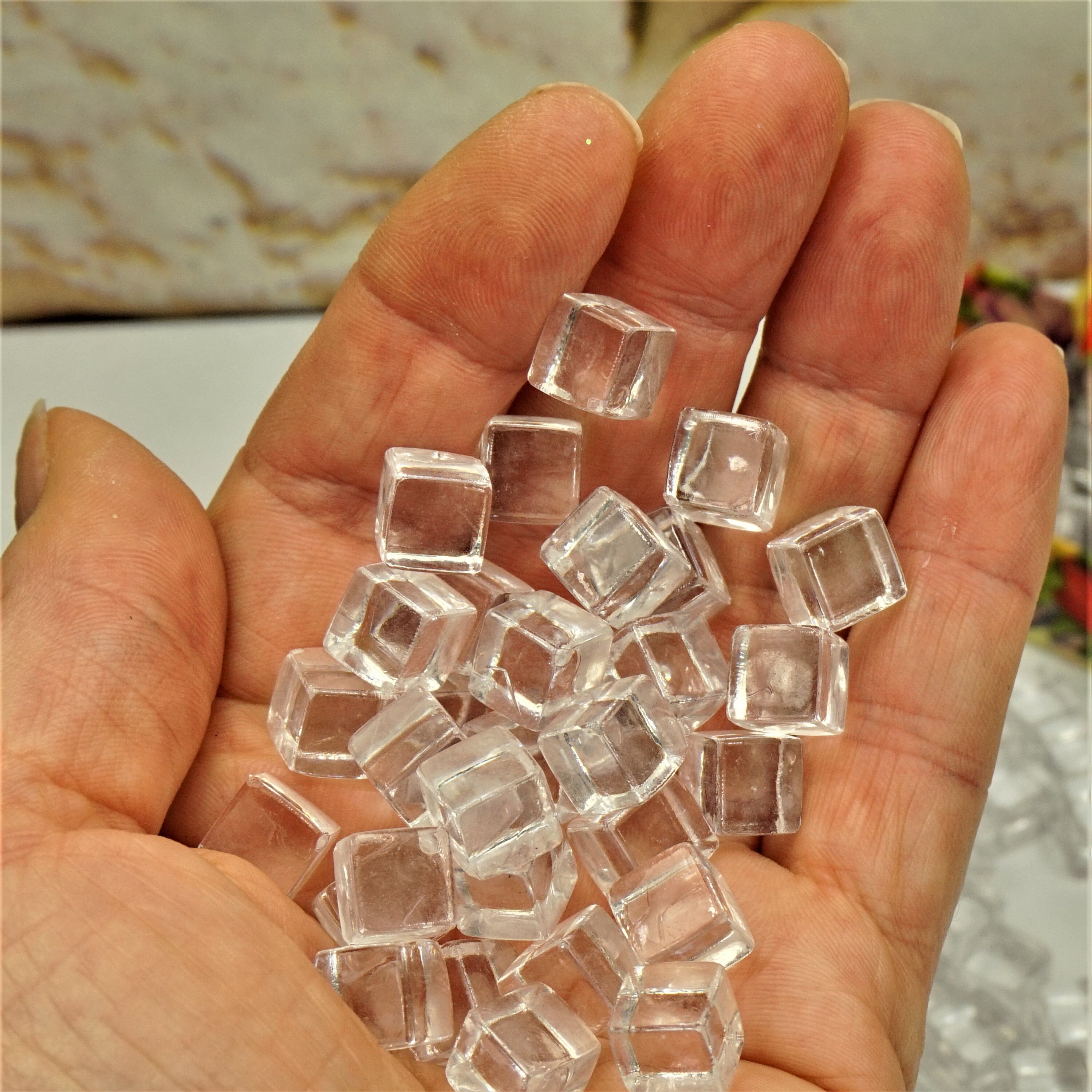 MINI ICE CUBES Slime Ice Cubes Clear Ice Cubes Glass Clear Etsy Australia