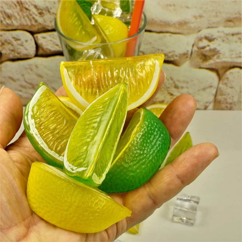 Big LIME SLICE LEMON Slice Orange Slice Citrus Cabochons | Etsy