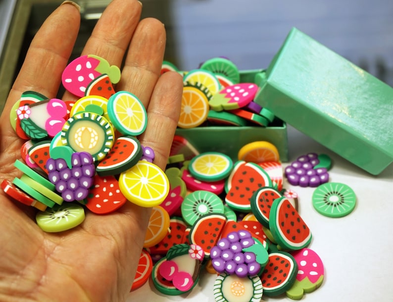 FIMO FRUIT BIG Charms Polymer Clay Diy Fruits Fimo Fruit Etsy