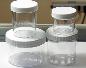 Clear Plastic Jars, Wide Mouth Storage Containers, Slime and Craft Jars, Lot of 4