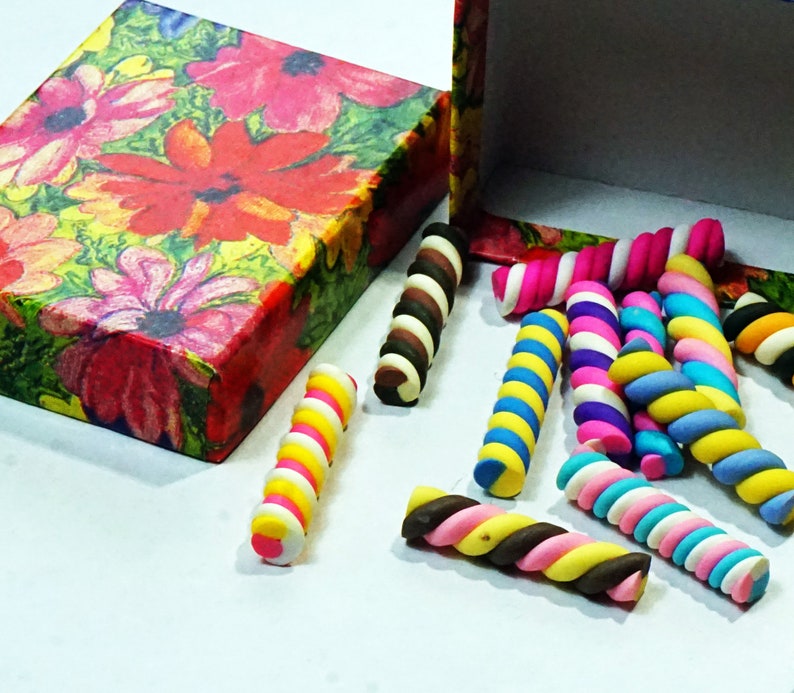 COTTON CANDY STICKS Twisted Candy Diy Cabochons Craft Charms Etsy