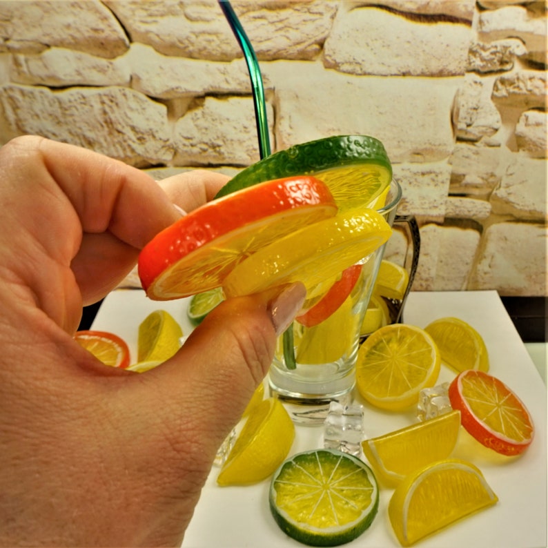 Big LIME SLICE LEMON Slice Orange Slice Citrus Cabochons | Etsy