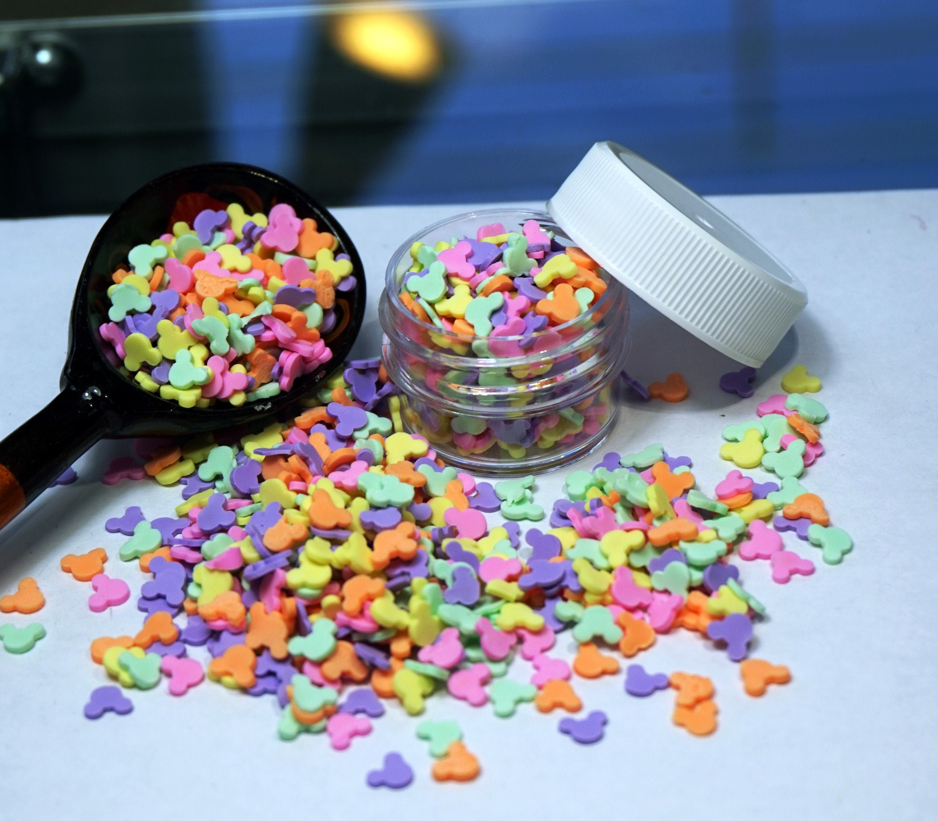 Rainbow Polymer Clay Sprinkles, Polymer Clay Confetti, Fake Sprinkles for  Slime, Slime Add-ins, Nail Art, Decoden 
