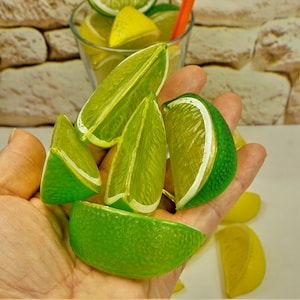 Big LIME SLICE, LEMON Slice, Orange Slice, Citrus Cabochons, Kitchen ...