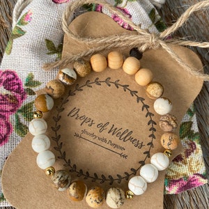 Essential Oil Diffuser Bracelet// Sandstone & Marble// Aromatherapy Jewelry// Handmade Jewelry// Anxiety Relief // The Emory