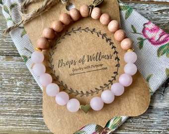 Essential Oil Diffuser Bracelet// Rose Gold & Rose Quartz// Aromatherapy Bracelet// Handmade Jewelry// Oil // The Rosalie